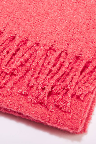 Écharpe à franges rose cerise femme
