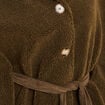 Poncho boutonn&eacute; ceintur&eacute; vert kaki femme