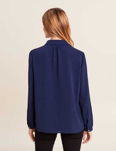 Chemise manches longues bleu marine femme