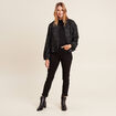 Veste droite boutonn&eacute;e noir femme