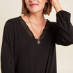 Blouse manches longues noir femme