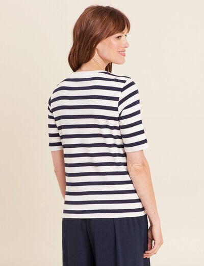 T-shirt col rond bleu marine femme