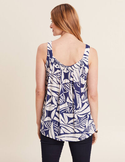 Blouse bretelles fines bleu femme