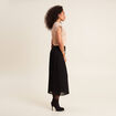 Jupe longue &eacute;vas&eacute;e pliss&eacute;e noir femme