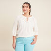 Blouse manches 3/4 ecru femme
