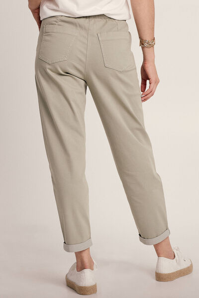 Pantalon flou à coulisse vert clair femme