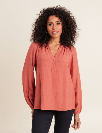 Blouse manches longues vieux rose femme