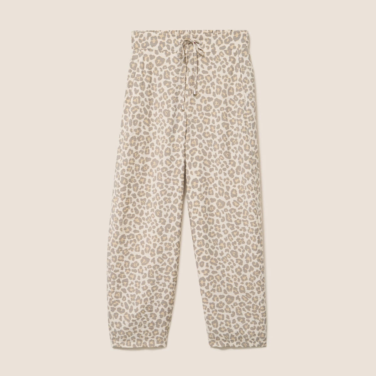 Pantalon coupe barrel taille haute blanc femme