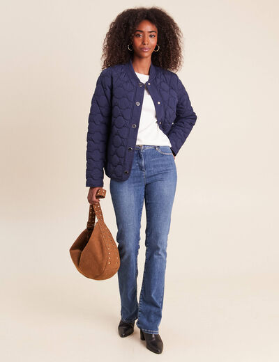 Doudoune l&eacute;g&egrave;re matelass&eacute;e bleu marine femme