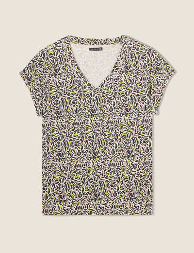 T-shirt manches courtes vert anis femme