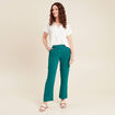 Pantalon flou cargo 7/8ème vert femme