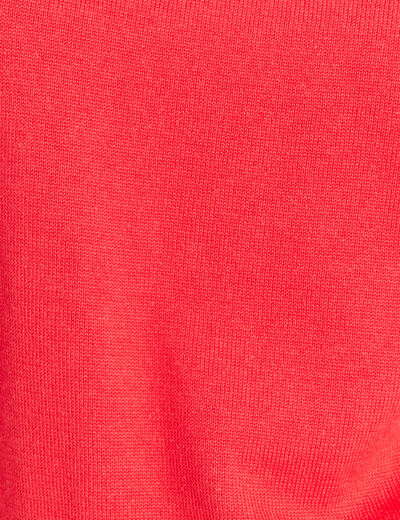 Pull sans manches col rond rouge femme