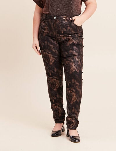 Pantalon ajust&eacute; noir femme