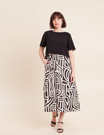 Robe longue r&eacute;versible et amovible noir femme