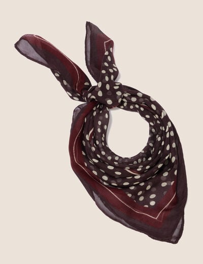 Foulard en tissu fluide marron fonc&eacute; femme
