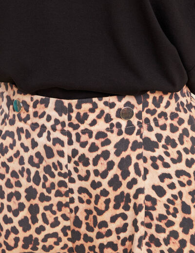 Pantalon flou taille haute sable femme