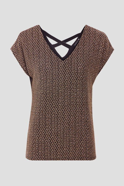 T-shirt manches courtes couleur or femme