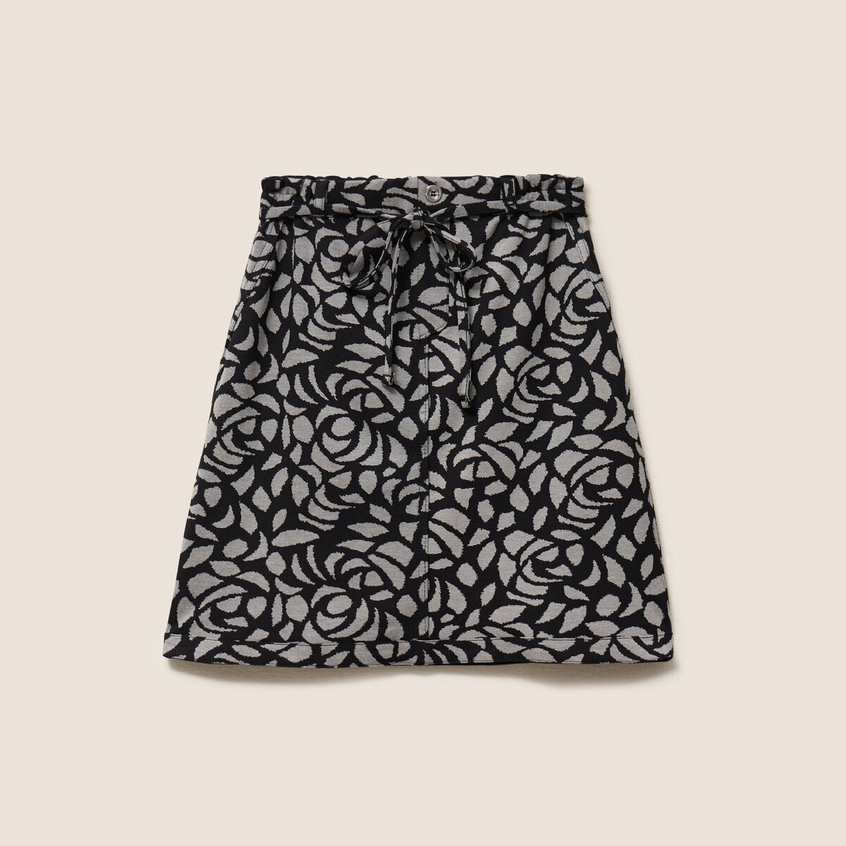 Jupe trap&egrave;ze r&eacute;versible noir femme