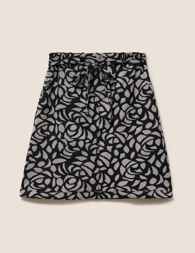 Jupe trap&egrave;ze r&eacute;versible noir femme