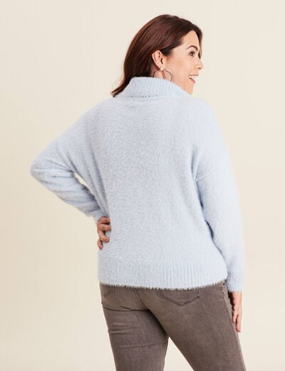 Pull manches longues bleu pastel femme