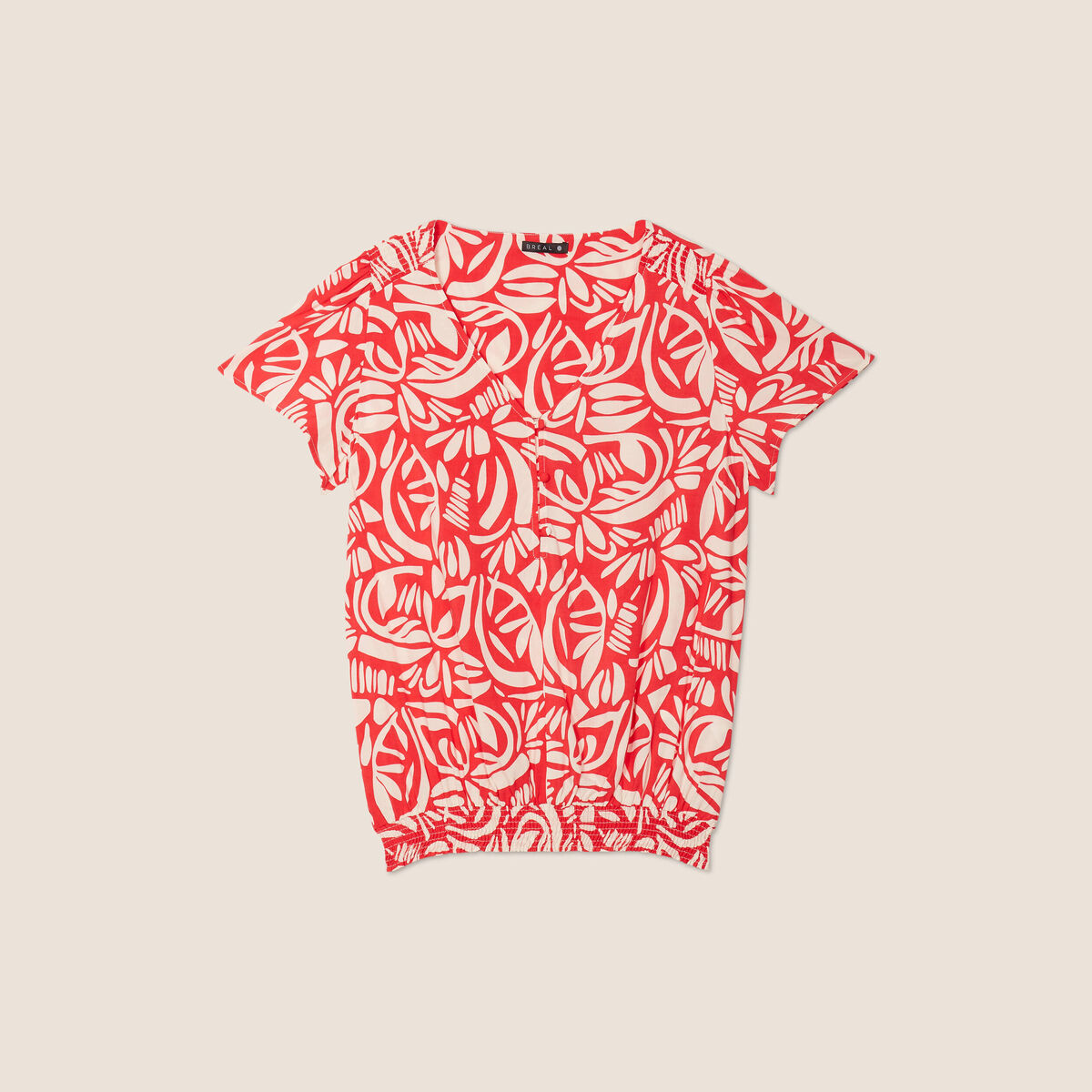 Blouse manches courtes rouge femme