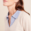 T-shirt effet 2 en 1 col chemise creme femme