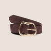 Ceinture en cuir marron fonc&eacute; femme