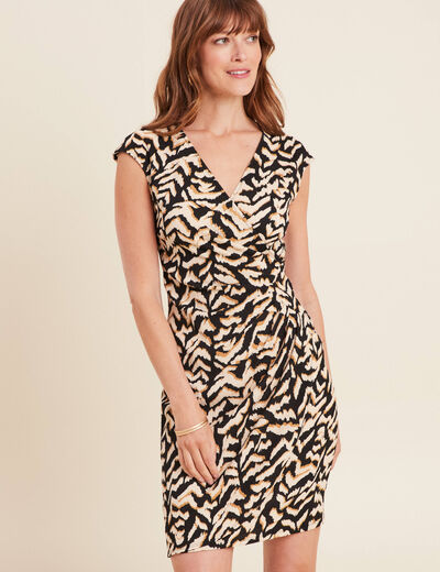 Robe ajustée courte noir femme