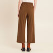 Pantalon large pinces marron femme