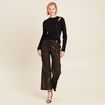 Pull manches longues strass noir femme