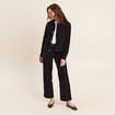 Veste courte droite denim brut femme