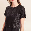 Robe longue &eacute;vas&eacute;e 2 en 1 col rond noir femme