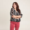 Blouse manches 3/4 noir femme