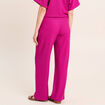 Pantalon large taille haute violet clair femme