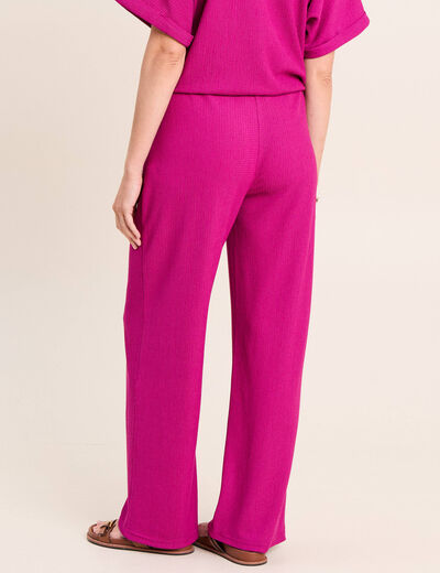 Pantalon large taille haute violet clair femme