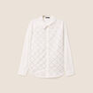 Chemise manches longues en coton strass blanc femme