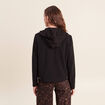 veste cintr&eacute;e doubl&eacute;e avec capuche noir femme