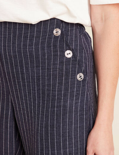 pantalon large bleu femme