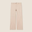 Pantalon flare 7/8ème beige femme