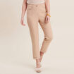 Pantalon carotte 7/8&egrave;me beige femme