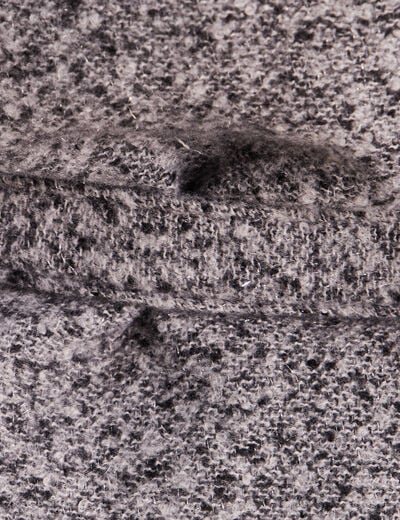 Poncho ceintur&eacute; gris clair femme