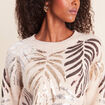 Pull col rond &agrave; sequins couleur or femme