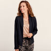 Veste droite r&eacute;versible noir femme