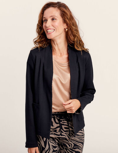 Veste droite réversible noir femme