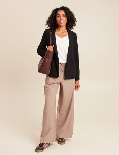 Veste tailleur cintr&eacute;e noir femme