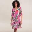 Robe évasée plissée multicolore femme