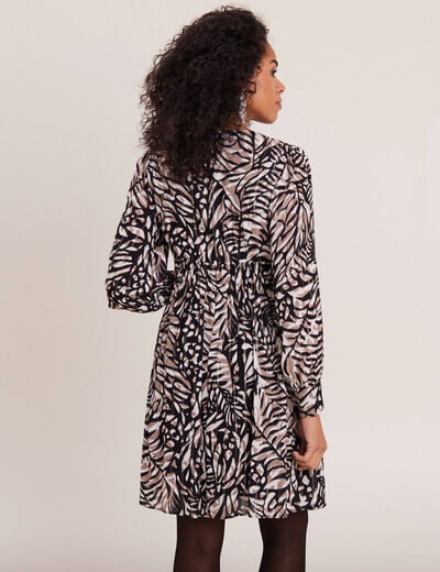 Robe évasée fluide marron clair femme