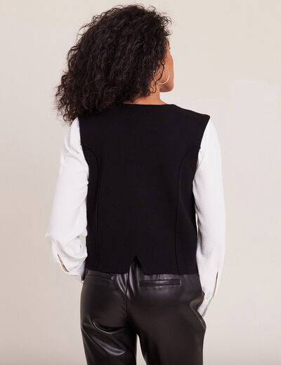 Gilet veston sans manches noir femme