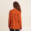 Chemise manches longues marron cognac femme