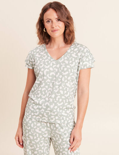 T-shirt manches courtes taupe femme
